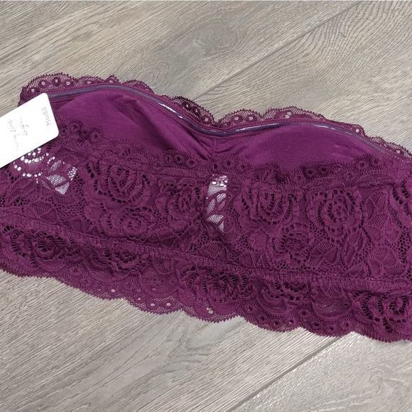 Plum Floral Lace Bandeau - Picture 4 of 8